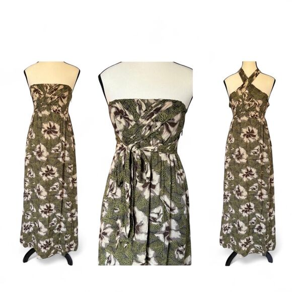 Anthropologie Edme & Esyllte Strapless Multicolor Floral Dress Size 6 - Picture 1 of 8